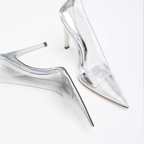 GOOD AMERICAN‎ Cinderella Pumps Glass Clear Size 8 1/2 NWT - Picture 2 of 11